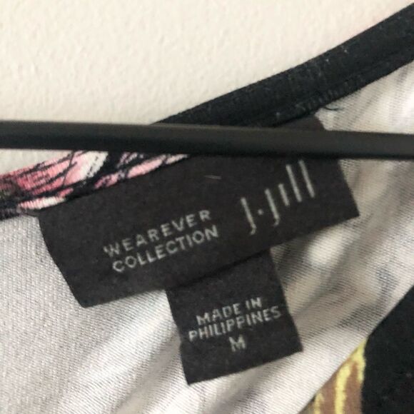 J. Jill Wearever Collection 3/4 Sleeve Dress in Black Multi Floral Print - M - Picture 5 of 7